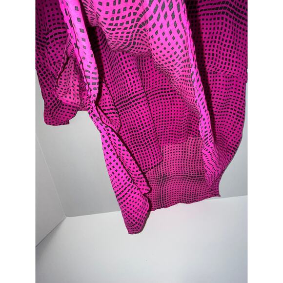 Chaus New York Bloise Womens Size Medium Pink Black Tiered Layered Top Career - Picture 15 of 15